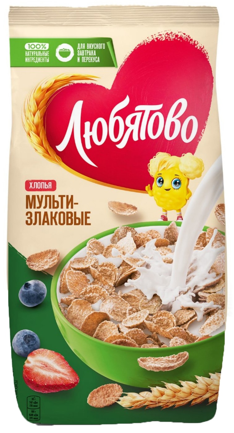 Изображение товара Хлопья Любятово Мультизлаковые 250г