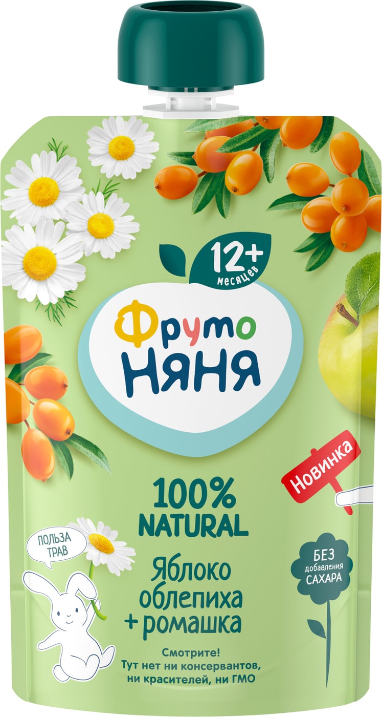 Изображение товара Пюре ФрутоНяня Яблоко облепиха ромашка 90г