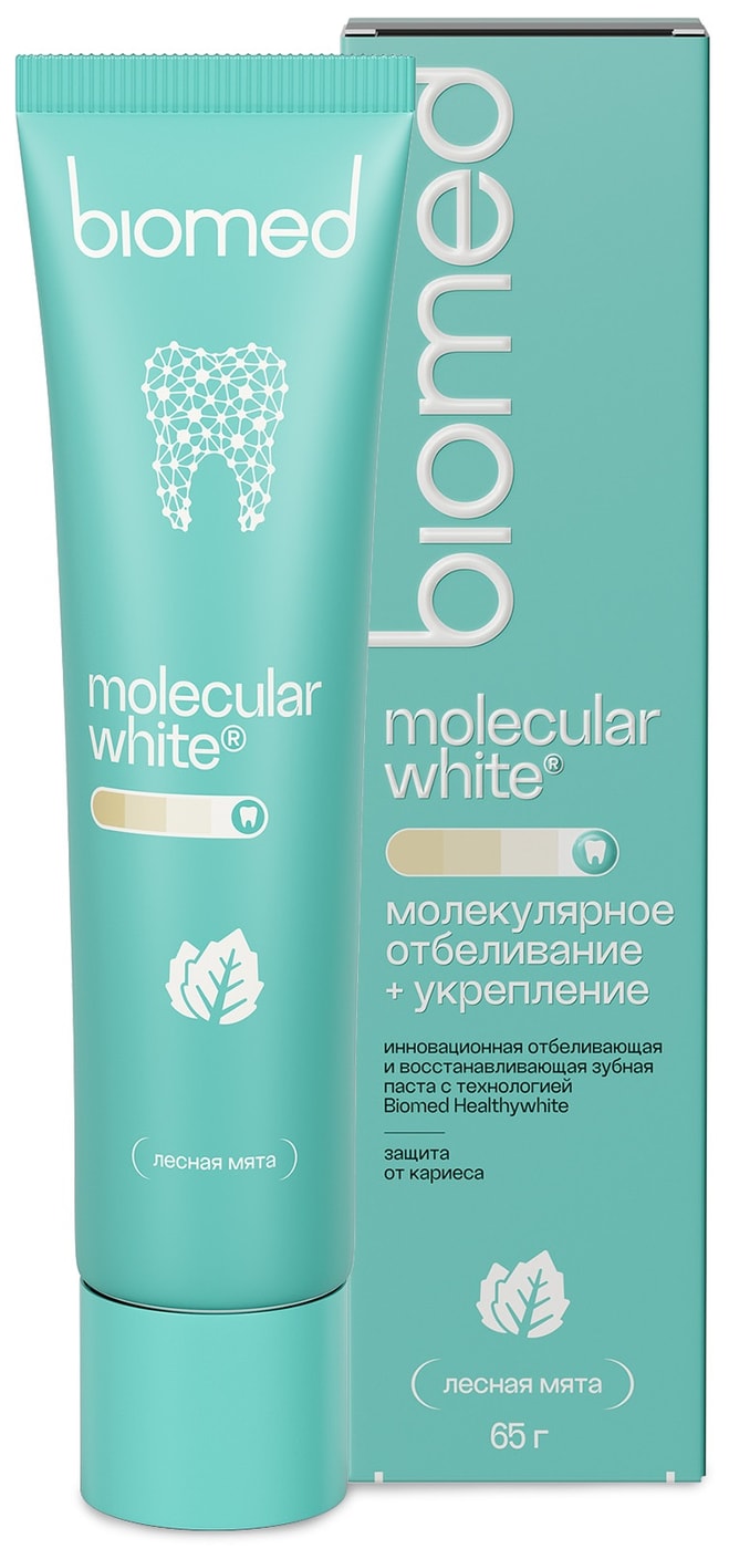 Изображение товара Зубная паста Biomed Healthywhite Лесная Мята Защита от кариеса-отбеливание-восстановление эмали 65г Изображение товара Зубная паста Biomed Healthywhite Лесная Мята Защита от кариеса-отбеливание-восстановление эмали 65г