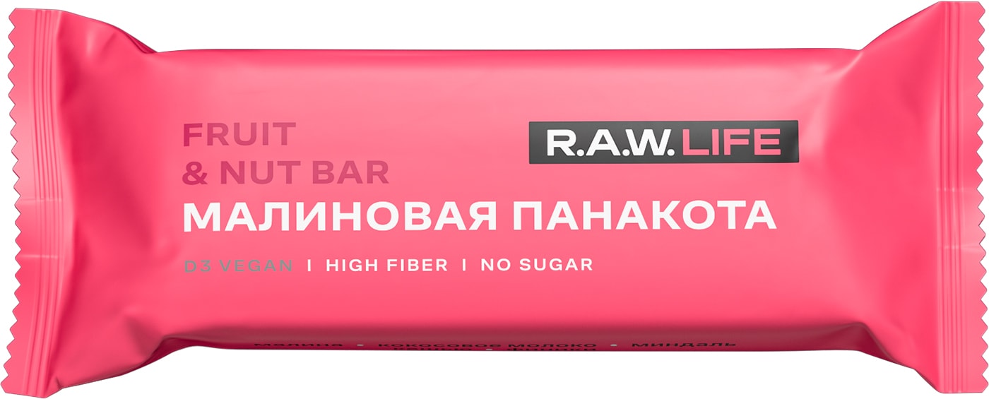 Изображение товара Батончик R.A.W. LIFE Орехово-фруктовый малиновая панакота 47г