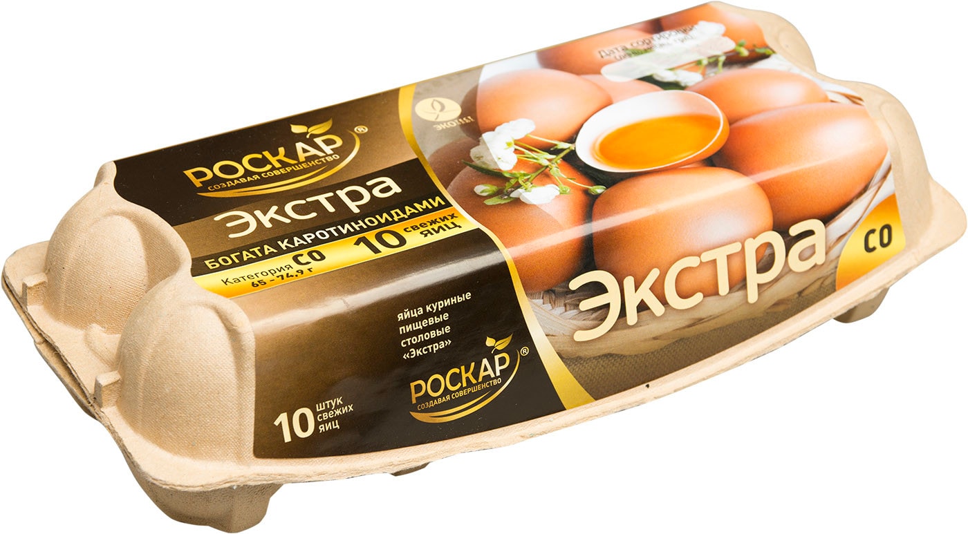 Изображение товара Яйца Роскар Экстра СО коричневые 10шт