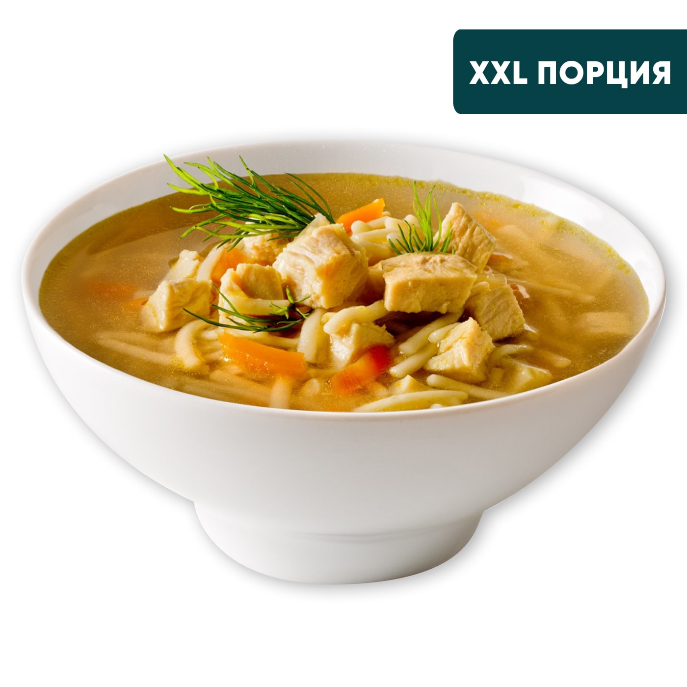 Изображение товара Замороженный куриный суп с домашней лапшой 1 кг ООО Фабрика кулинарии