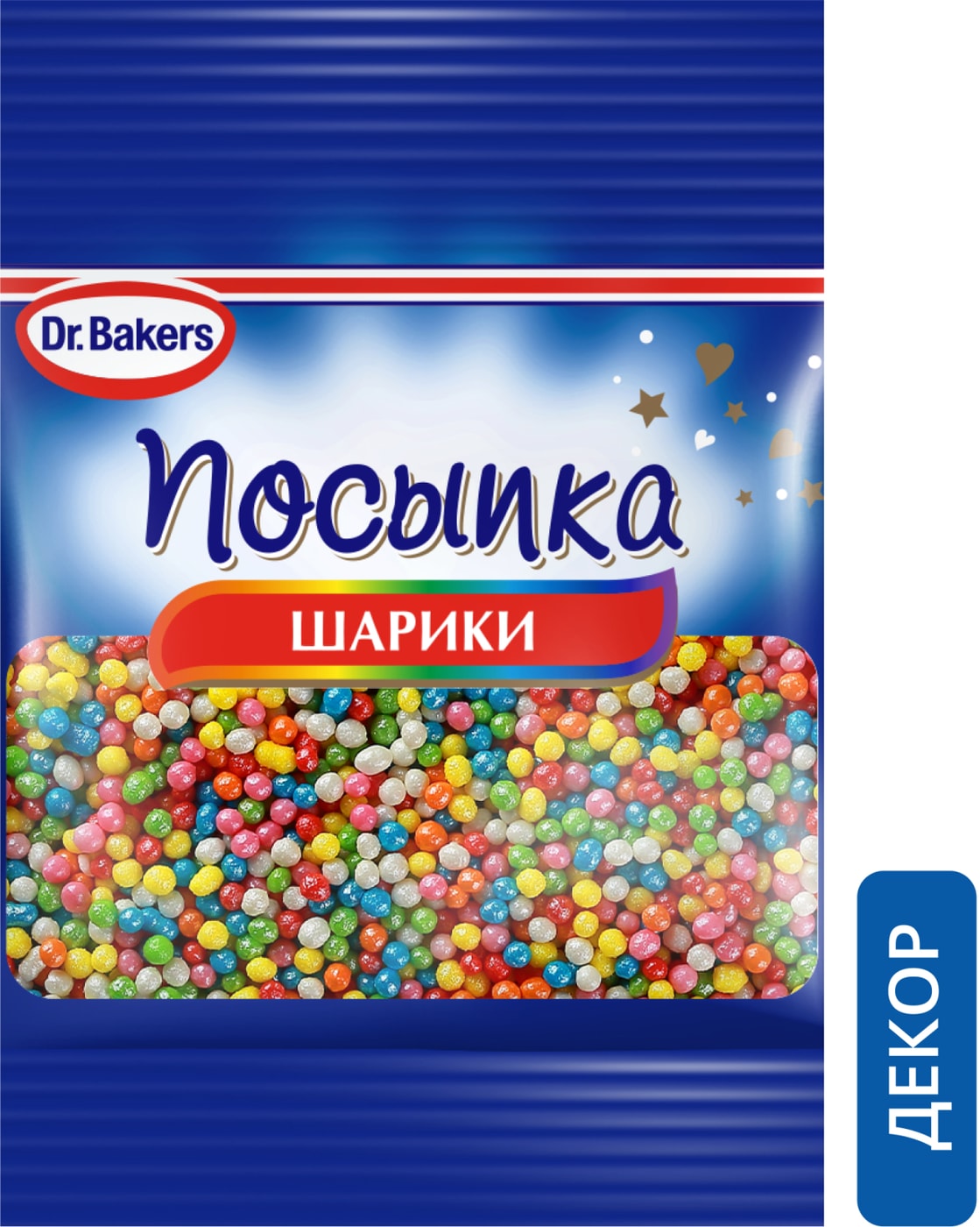 Изображение товара Цветные Шарики для декора тортов и капкейков 10г Dr.Bakers
