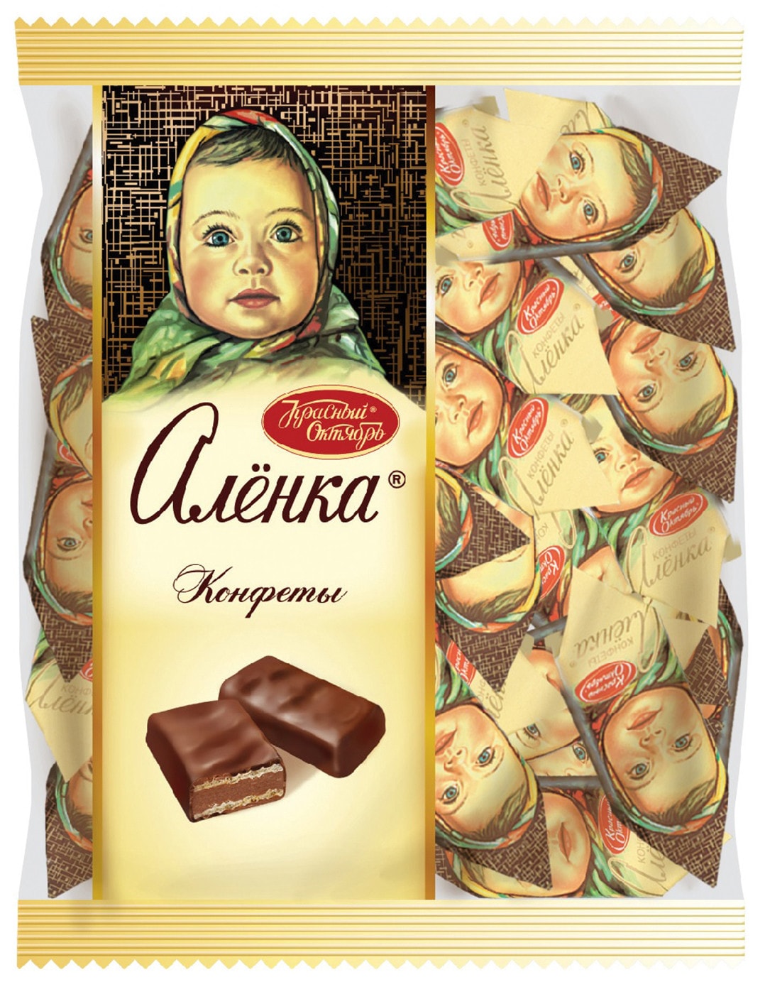Изображение товара Конфеты Аленка 250г с вафельной начинкой и орехами фермерская Россия