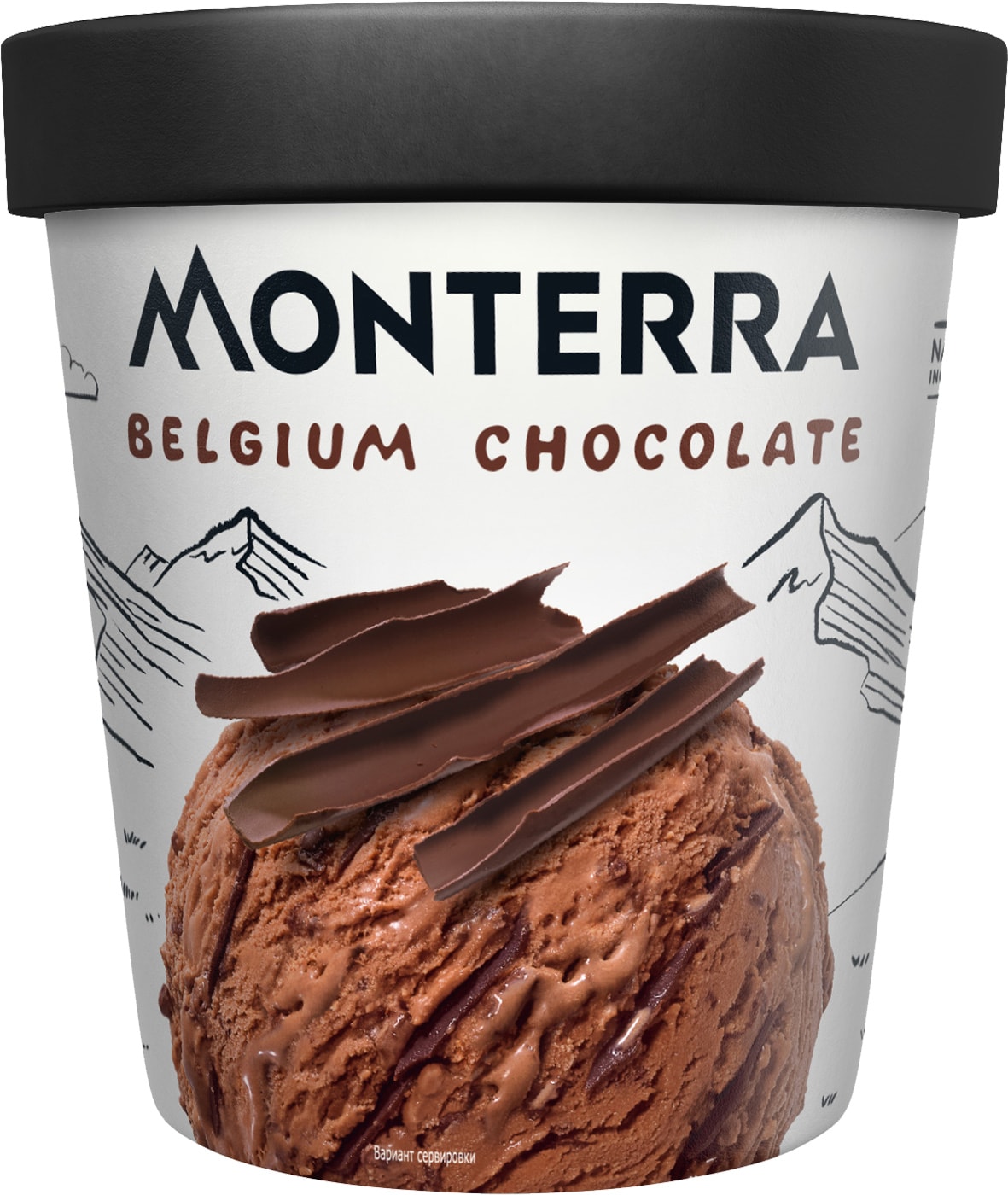 Изображение товара Мороженое Monterra Бельгийский шоколад 480 мл сливочное десертное