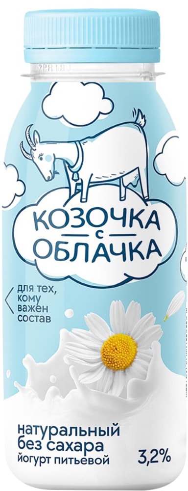 Изображение товара Йогурт Козочка с облачка из козьего молока натуральный 3.2% 200г