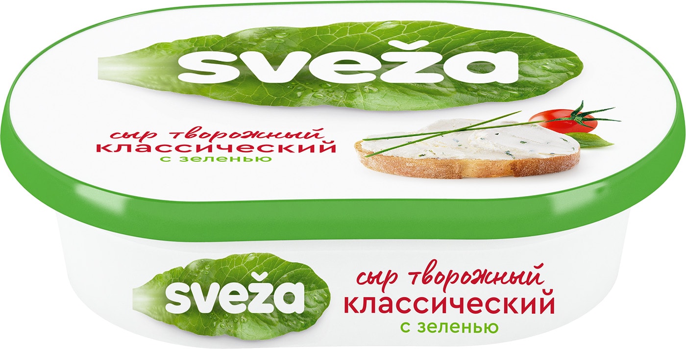 Изображение товара Сыр творожный Sveza с зеленью 60% 150г