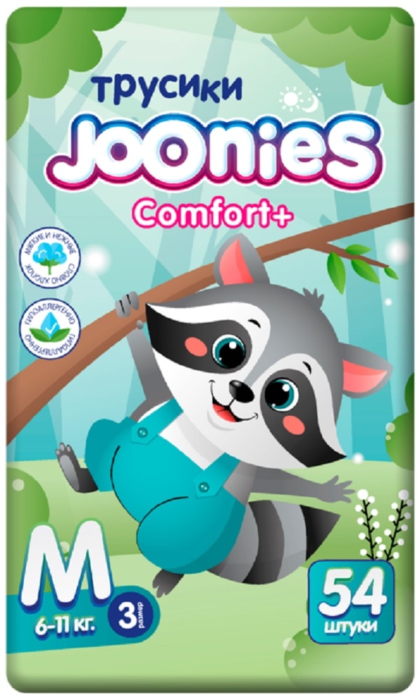 Изображение товара Подгузники-трусики Joonies Comfort+ M 6-11 кг 54 шт