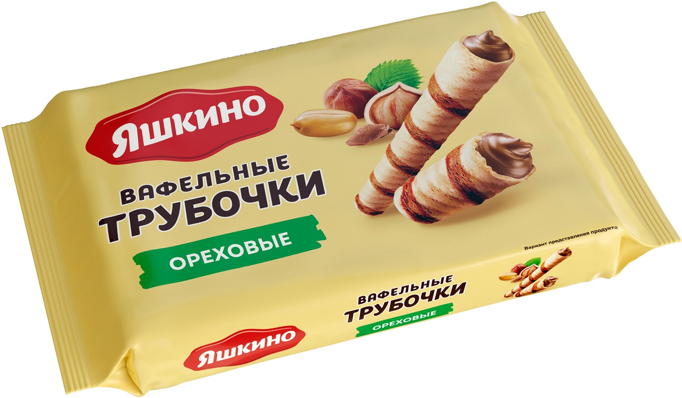 Изображение товара Трубочки вафельные Яшкино Ореховые 190г