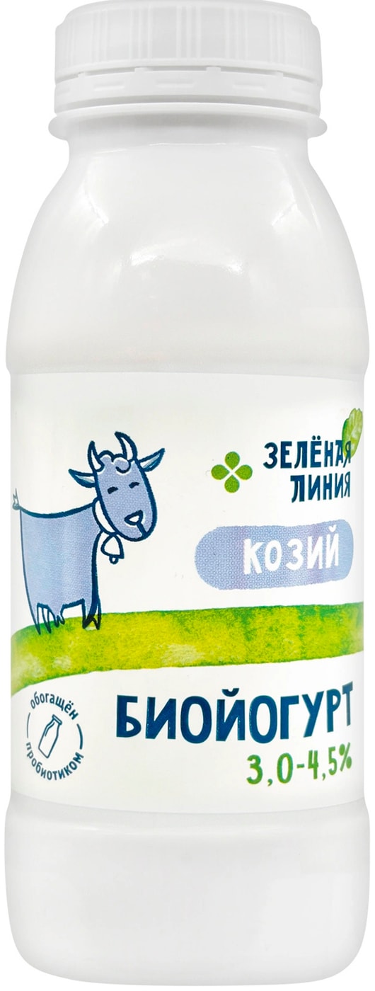 Изображение товара Биойогурт Зеленая линия из козьего молока 3%-4.5% 230мл