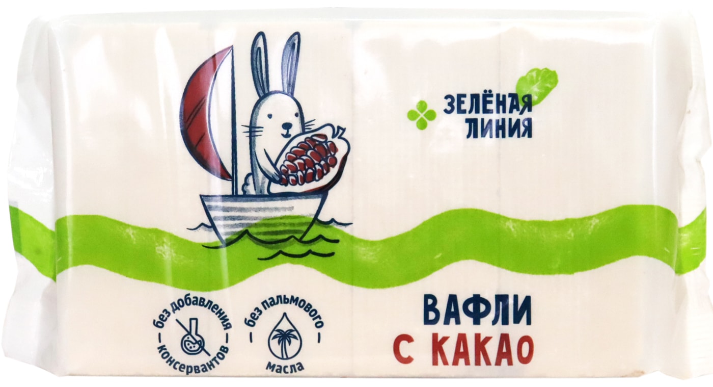 Изображение товара Вафли Зеленая Линия с какао 150г