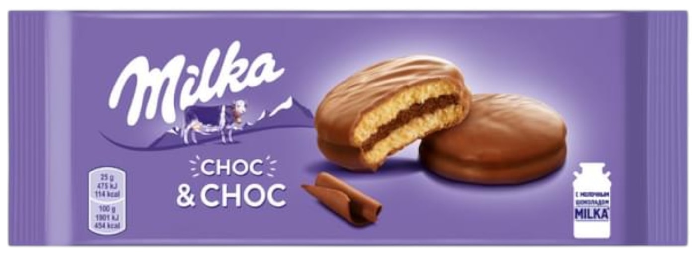 Изображение товара Печенье Milka бисквитное Choc & Choc 150г