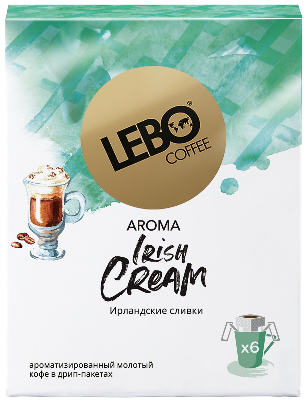 Изображение товара Кофе молотый Lebo в дрип-пакетах Irish Cream 6шт