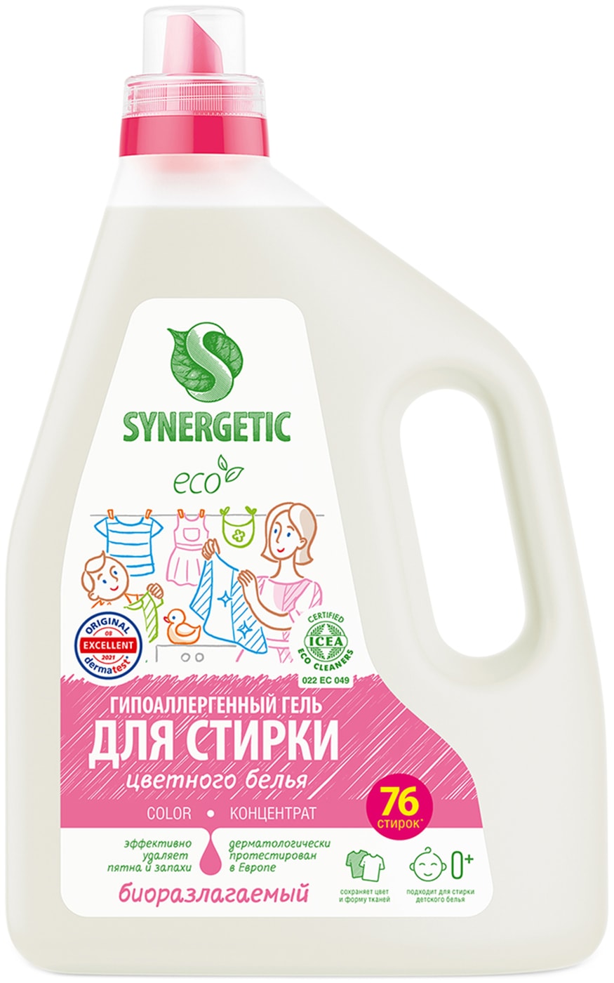 Изображение товара Гель для стирки Synergetic Color для цветного белья 2.28л