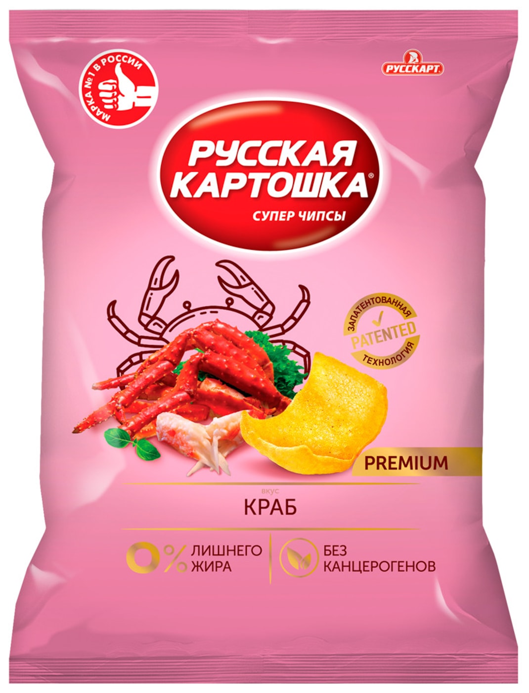 Изображение товара Чипсы Русская картошка Краб 190г