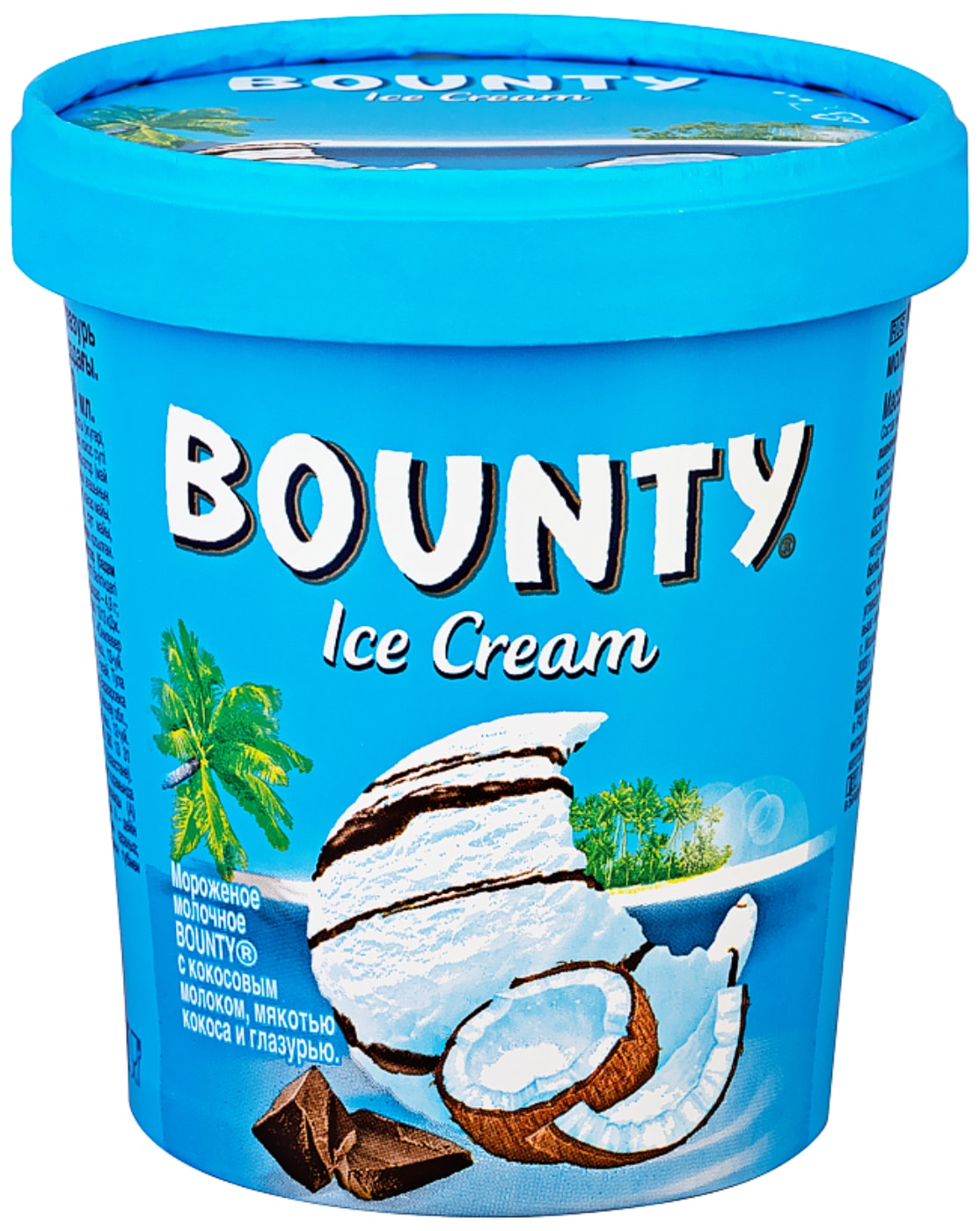 Изображение товара Мороженое Bounty молочное с кокосовым молоком мякотью кокоса и глазурью 272г