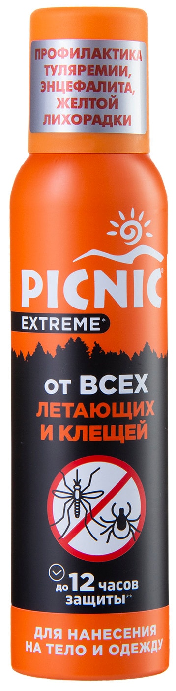 Изображение товара Аэрозоль Picnic Extreme от насекомых и клещей 150мл Изображение товара Аэрозоль Picnic Extreme от насекомых и клещей 150мл