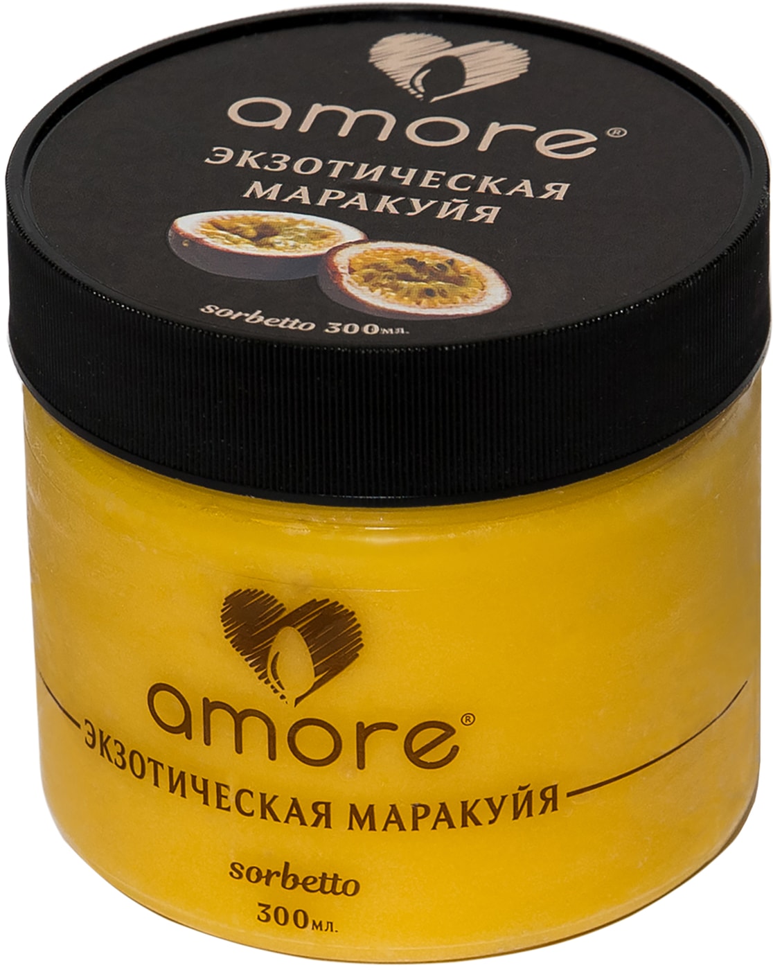 Изображение товара Сорбет Amore Экзотическая Маракуйя 300 мл освежающий фруктовый десерт