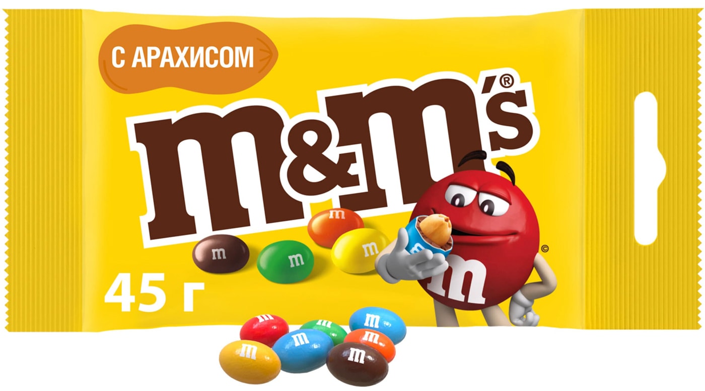 Изображение товара Конфеты M&M'S Драже с арахисом и молочным шоколадом 45г