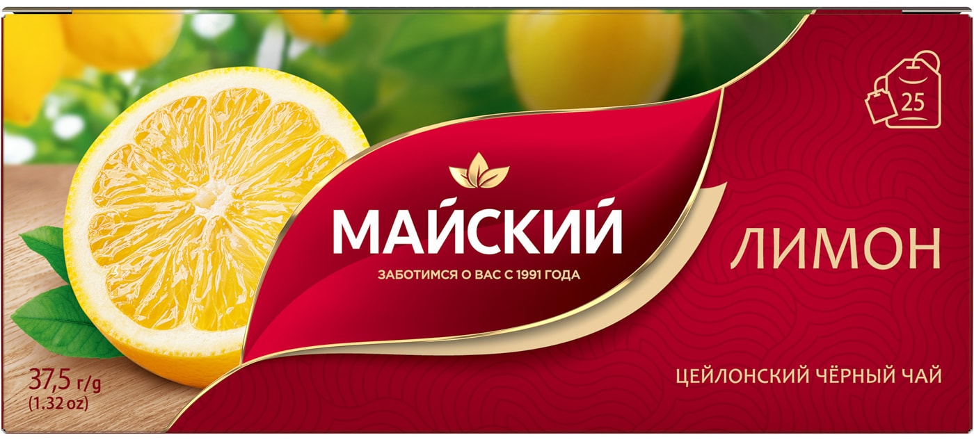 Изображение товара Чай черный Майский Лимон 25*1.5г