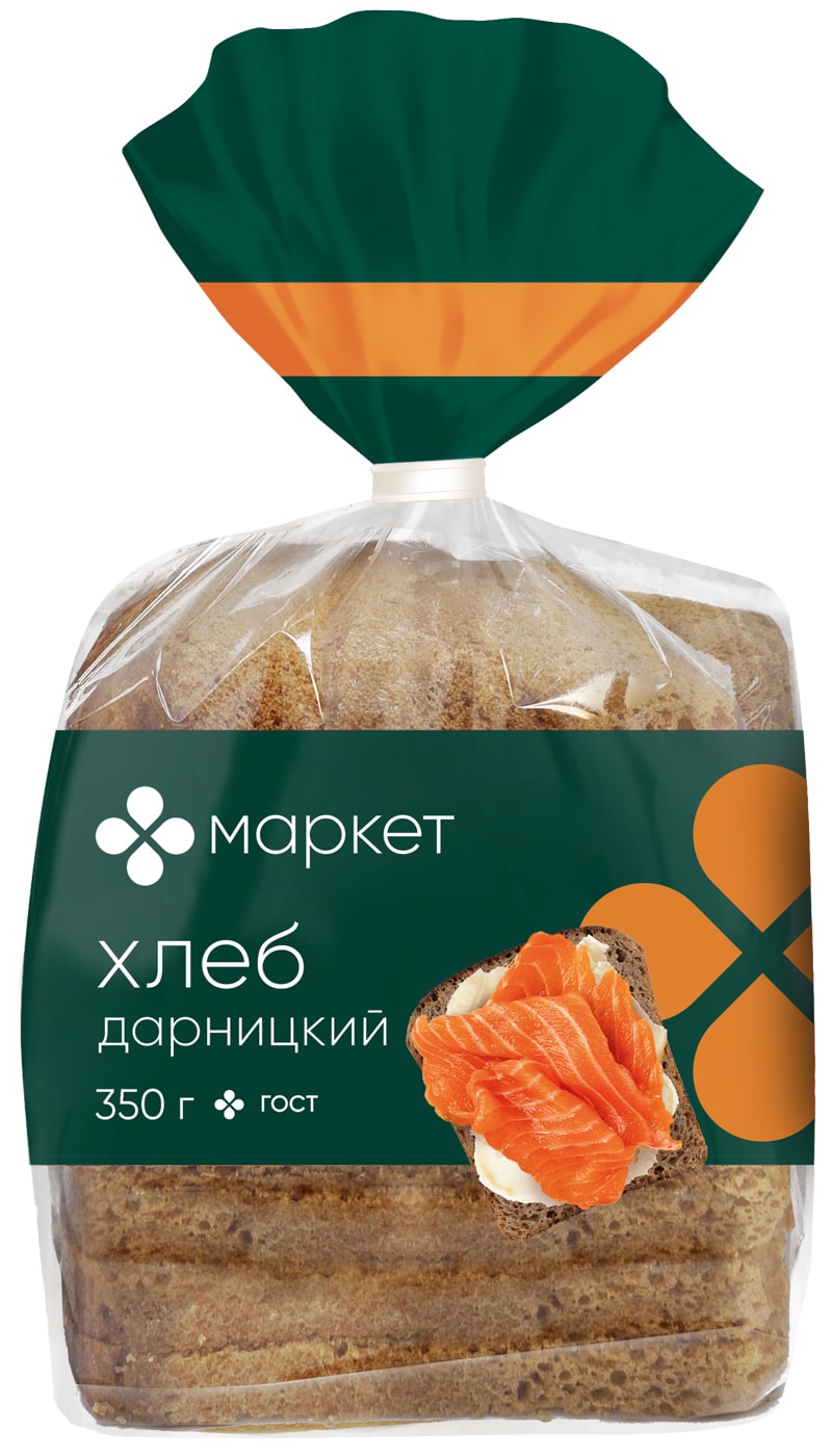 Изображение товара Хлеб Маркет Перекресток Дарницкий половинка нарезка 350г