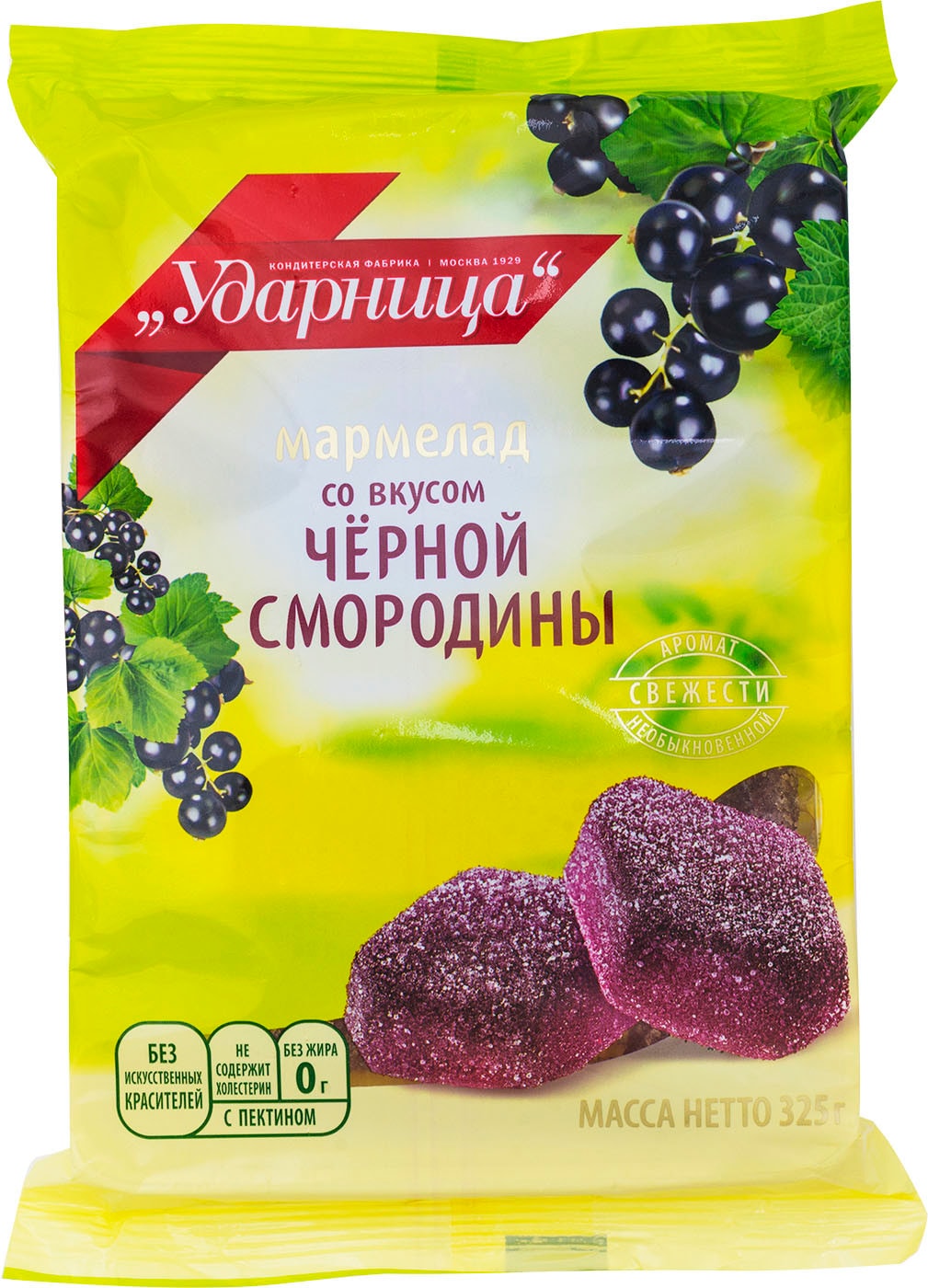 Изображение товара Мармелад Ударница со вкусом черной смородины 325г