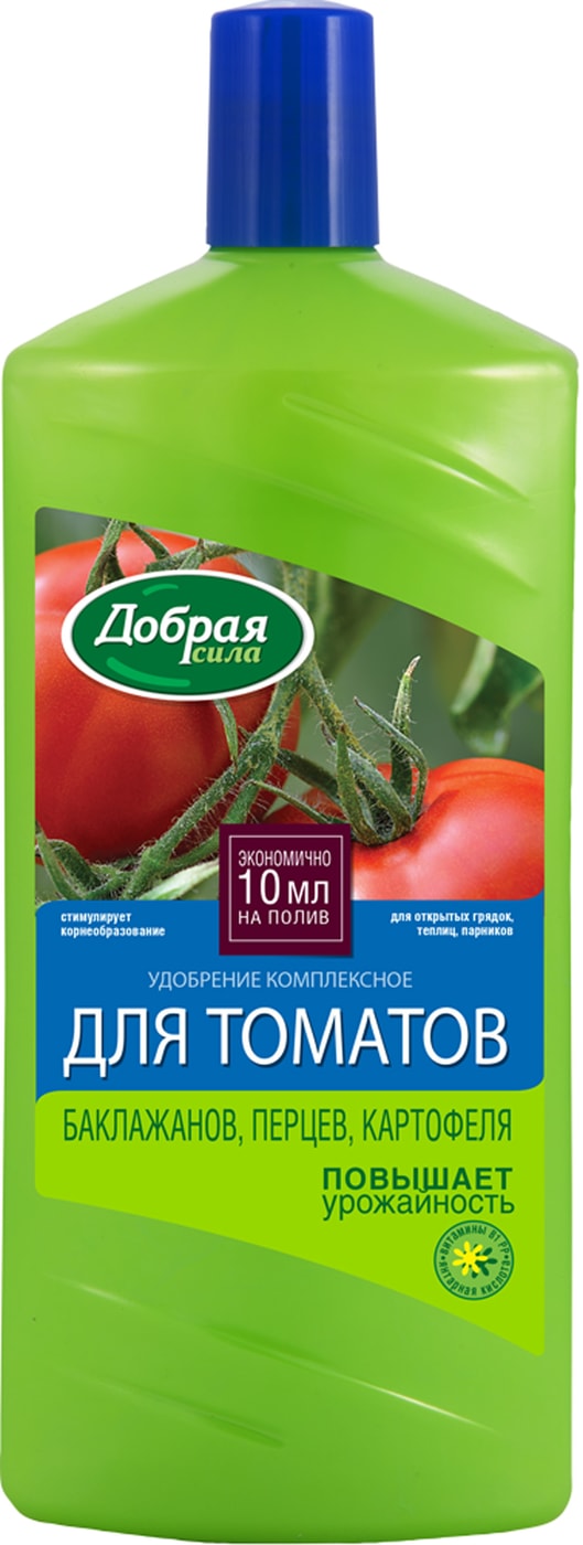 Изображение товара Удобрение Добрая сила органо-минеральное для томатов баклажанов сладкого перца 1л