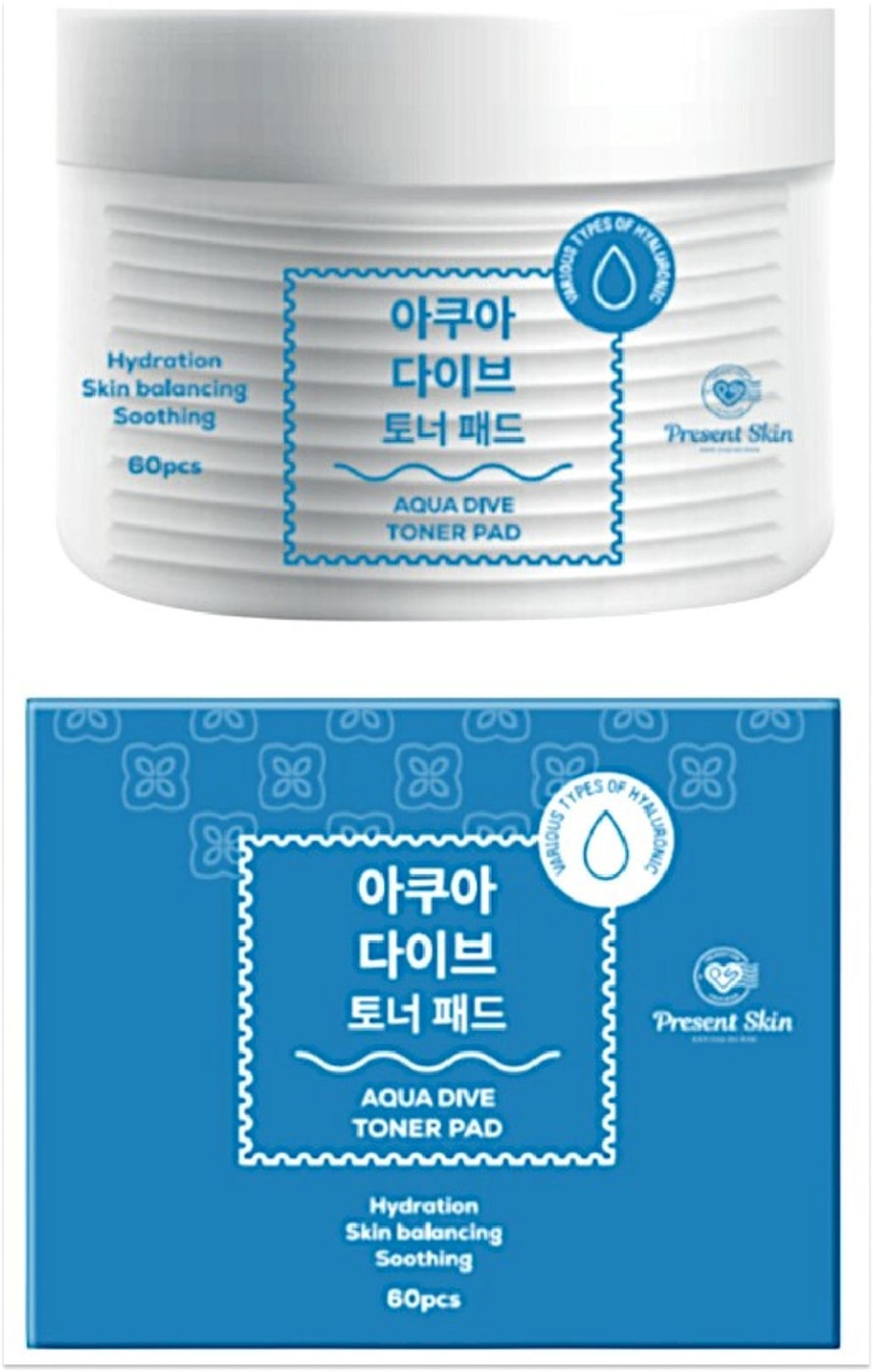 Изображение товара Тонер-пэды для лица Present Skin Aqua Dive 60шт