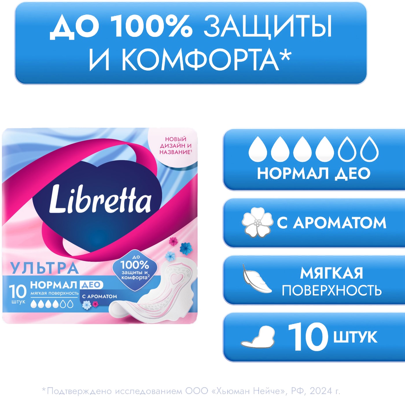 Изображение товара Прокладки Libretta Ультра Нормал Део Мягкая поверхность с ароматом 10шт