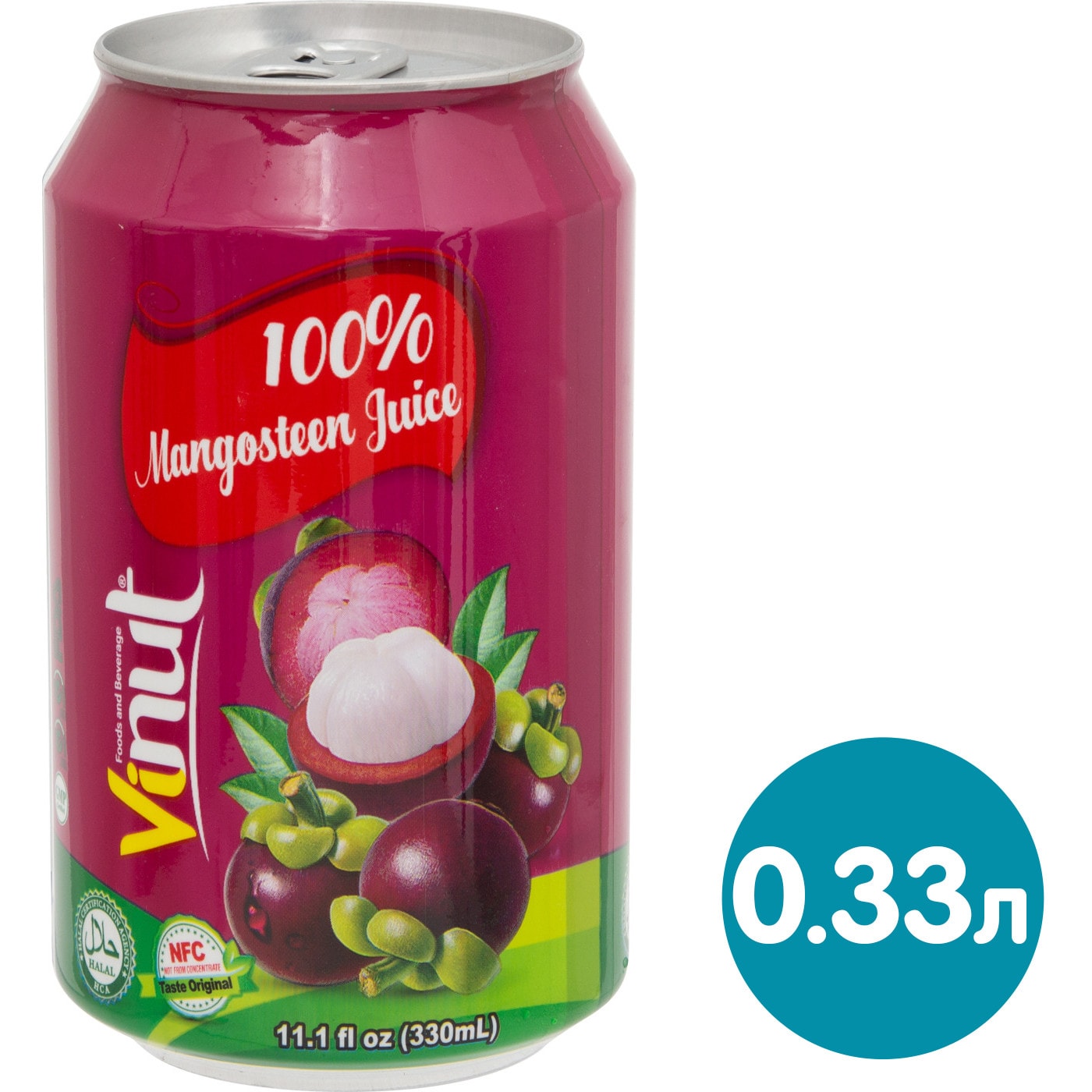 Изображение товара Сок Vinut Мангостина 100% 330 мл натуральный напиток во Вьетнаме