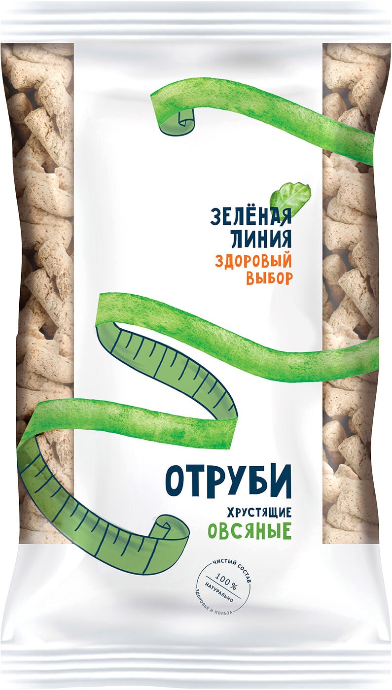 Изображение товара Отруби Зеленая линия Хрустящие овсяные 230г