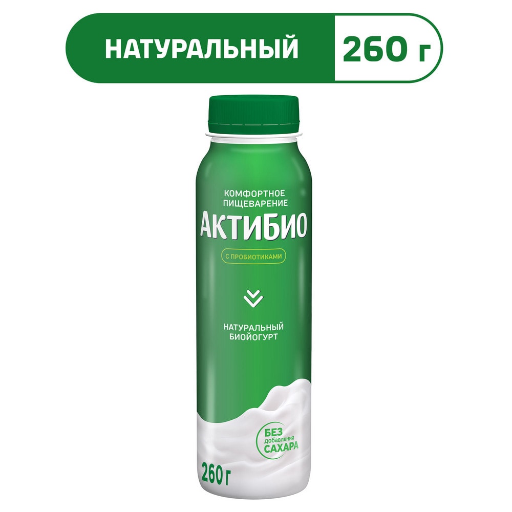 Изображение товара Био йогурт питьевой АКТИБИО Blactis С бифидобактериями 1.8% 260г