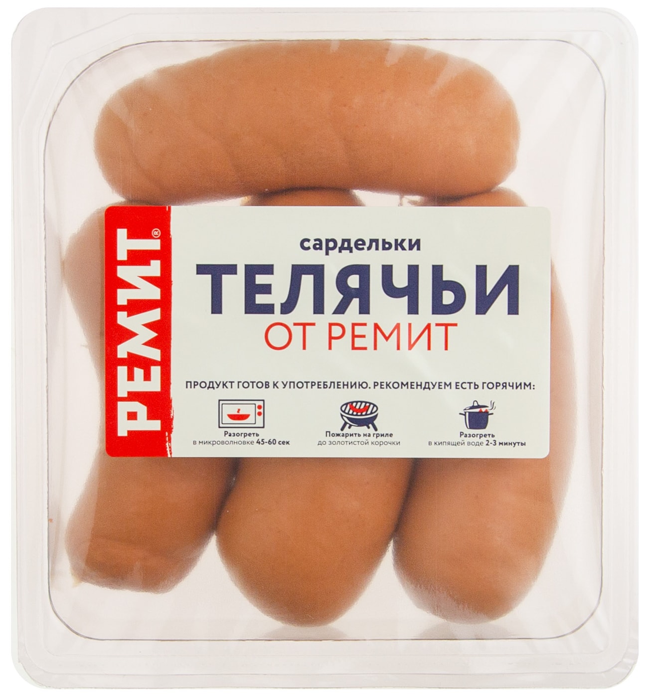 Изображение товара Сардельки Ремит вареные телячьи 460г