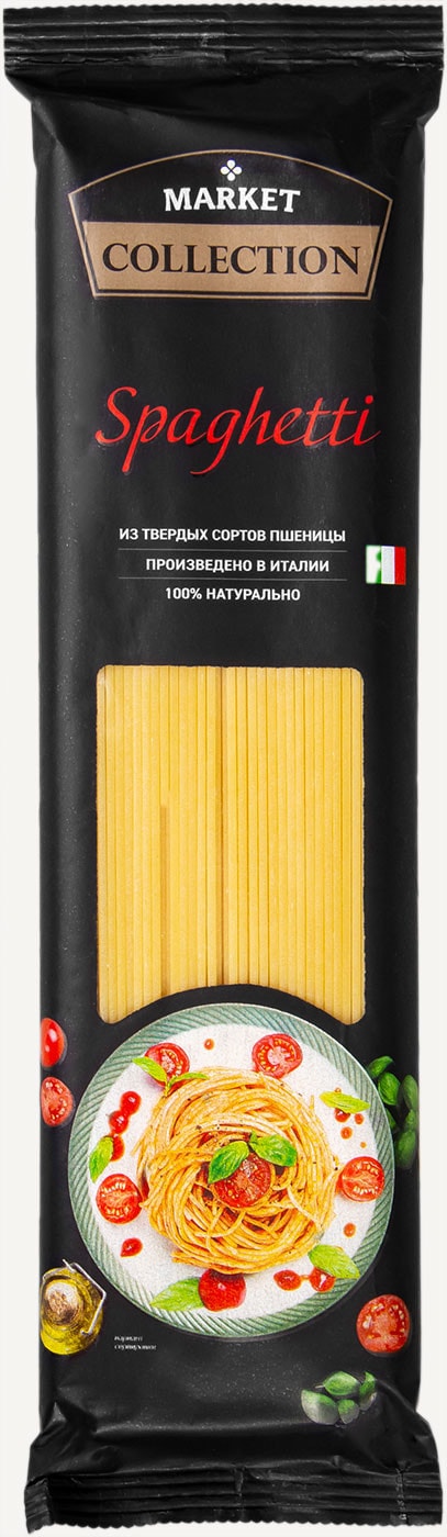 Изображение товара Макароны Market Collection Spaghetti из твердых сортов пшеницы 450г Изображение товара Макароны Market Collection Spaghetti из твердых сортов пшеницы 450г