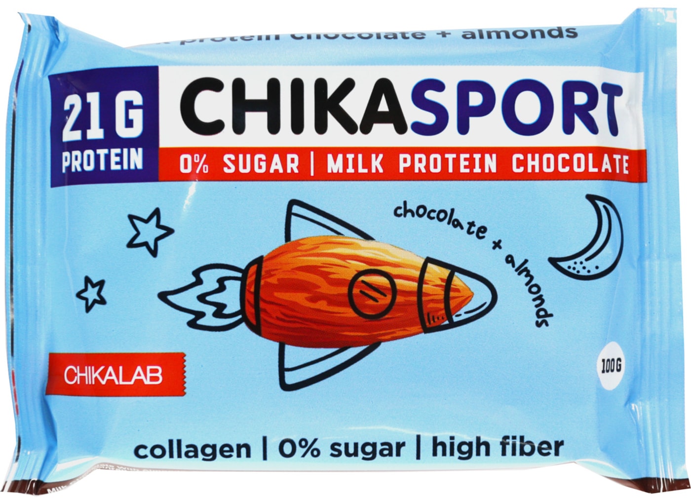 Изображение товара Шоколад Chikalab Молочный с миндалем 100г