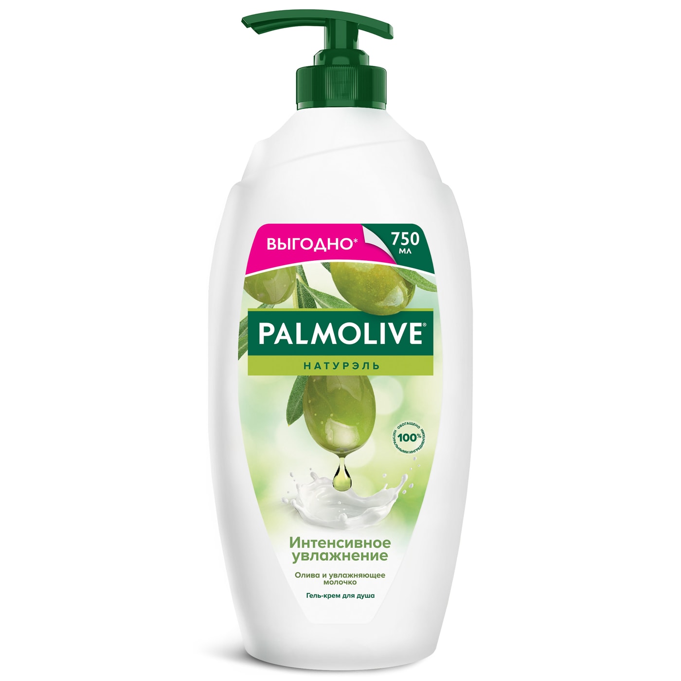 Изображение товара Гель-крем для душа Palmolive Натурэль Интенсивное увлажнение с Оливкой и молочком 750мл
