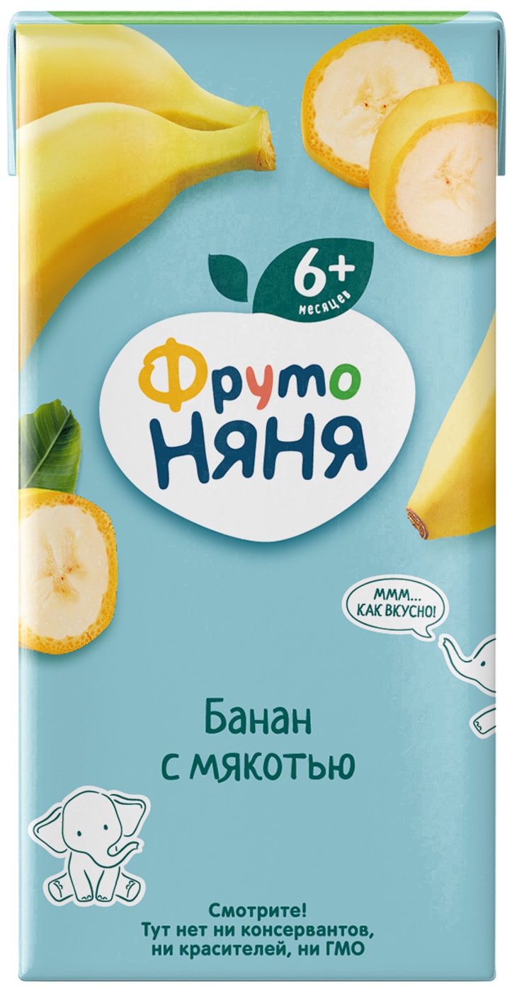Изображение товара Нектар ФрутоНяня Банан с мякотью с 6 месяцев 200мл
