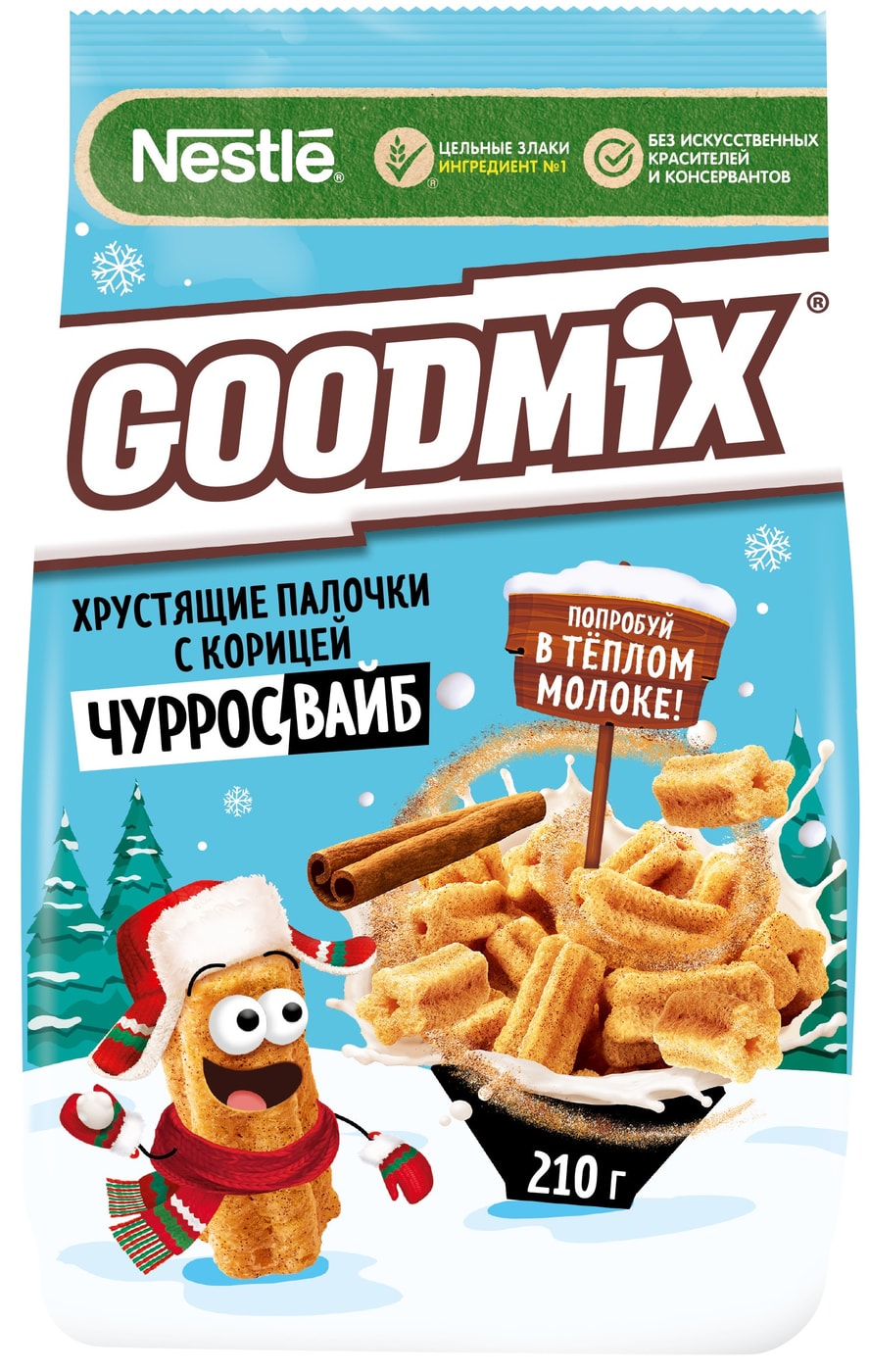 Изображение товара Палочки Goodmix хрустящие с корицей 210г - вкусный сухой завтрак для всей семьи