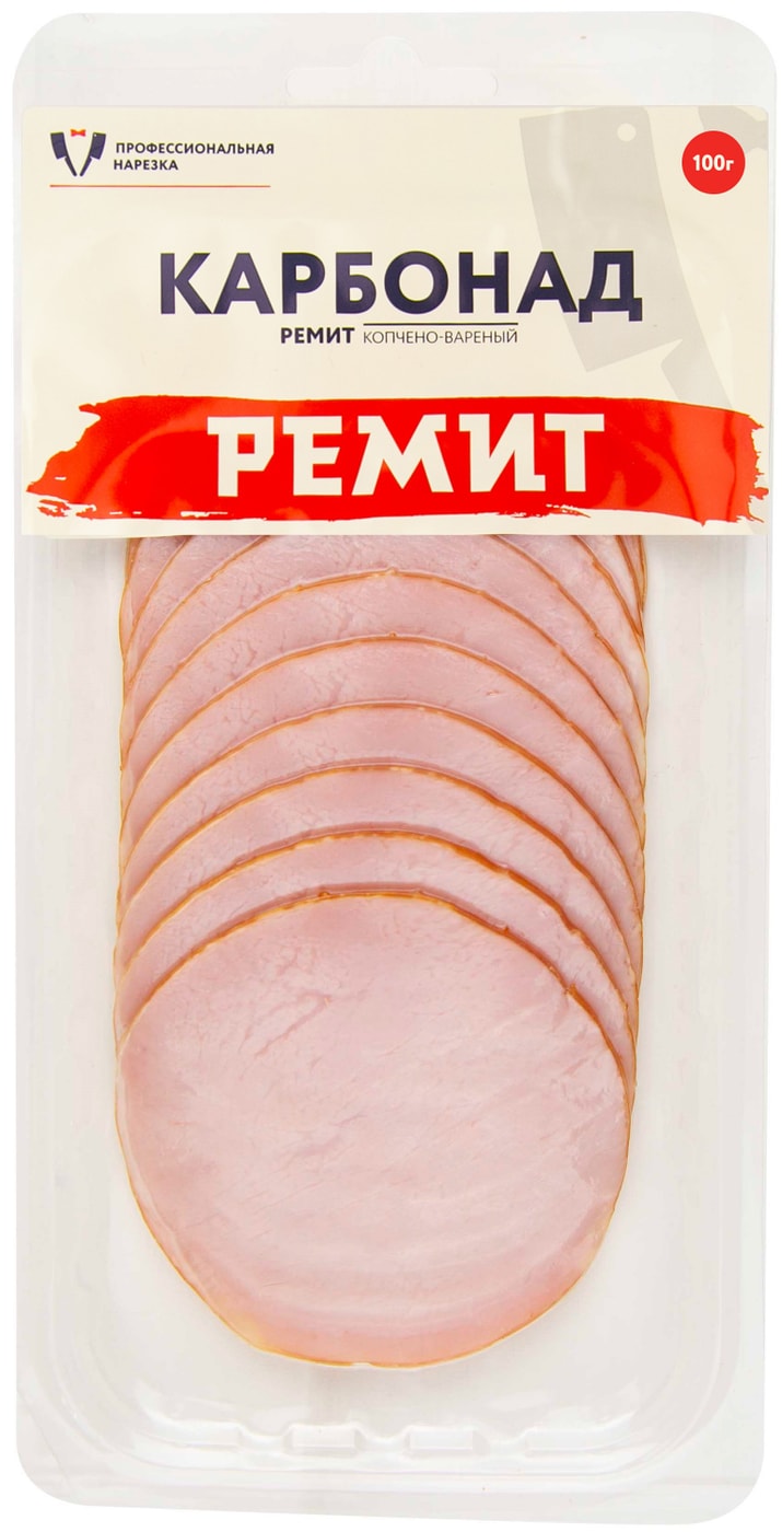 Изображение товара Карбонад Ремит из свинины копчено-вареная 100 г Высококачественный деликатес