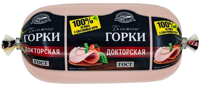 Изображение товара Докторская полукопченая колбаса 400г Ближние горки натуральный вкус и качество