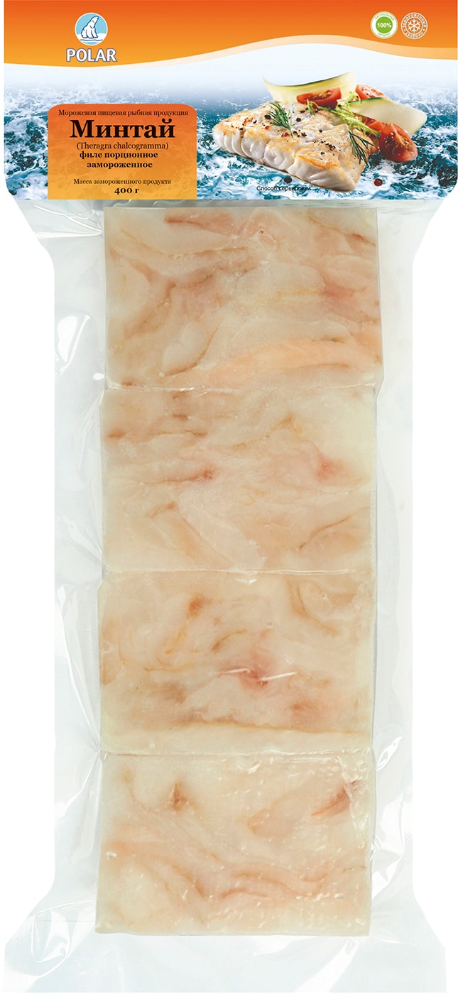 Изображение товара Минтай Polar филе 400г - свежий морской деликатес в вакуумной упаковке
