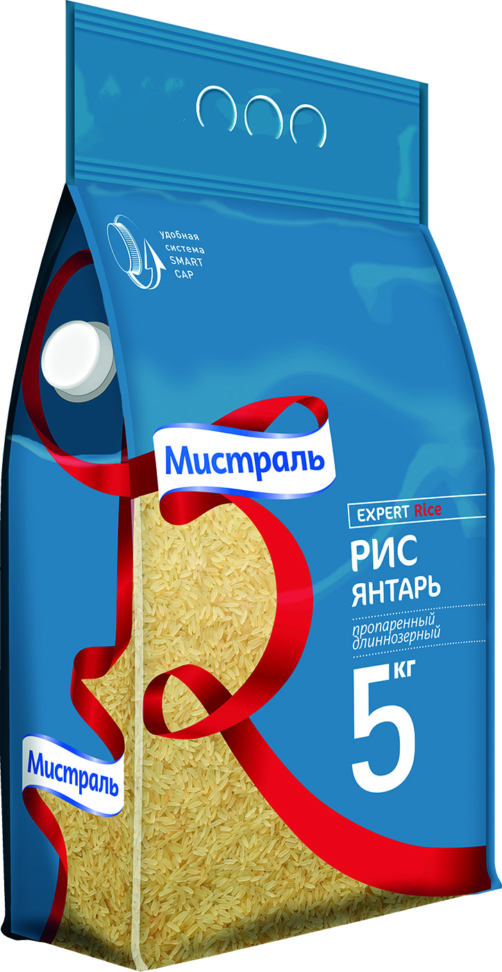 Изображение товара Рис Мистраль Янтарь пропаренный длиннозерный 5 кг - качественный продукт для здорового питания