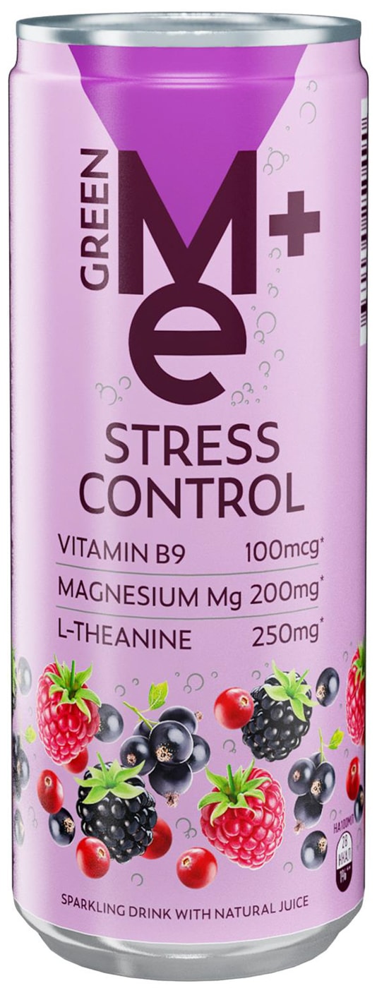 Изображение товара Газированный напиток GreenMe Plus Stress Control Ягоды 330 мл Россия