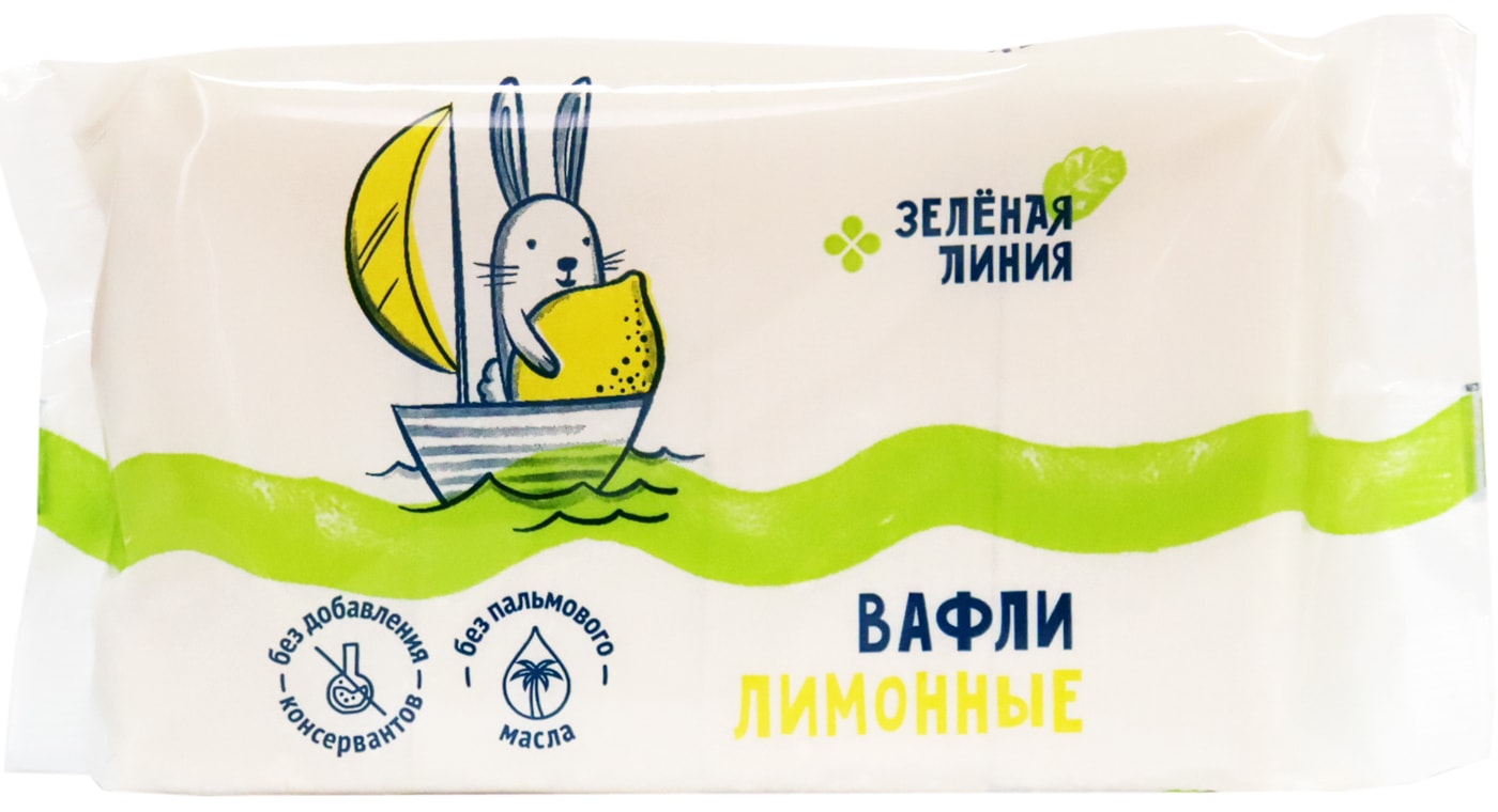 Изображение товара Вафли Зеленая линия Лимонные 150 г