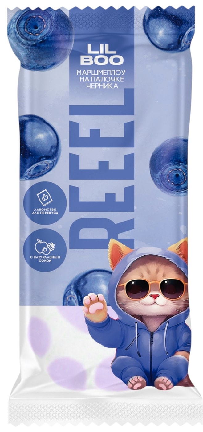 Изображение товара Маршмеллоу Reeel на палочке Черника 15г