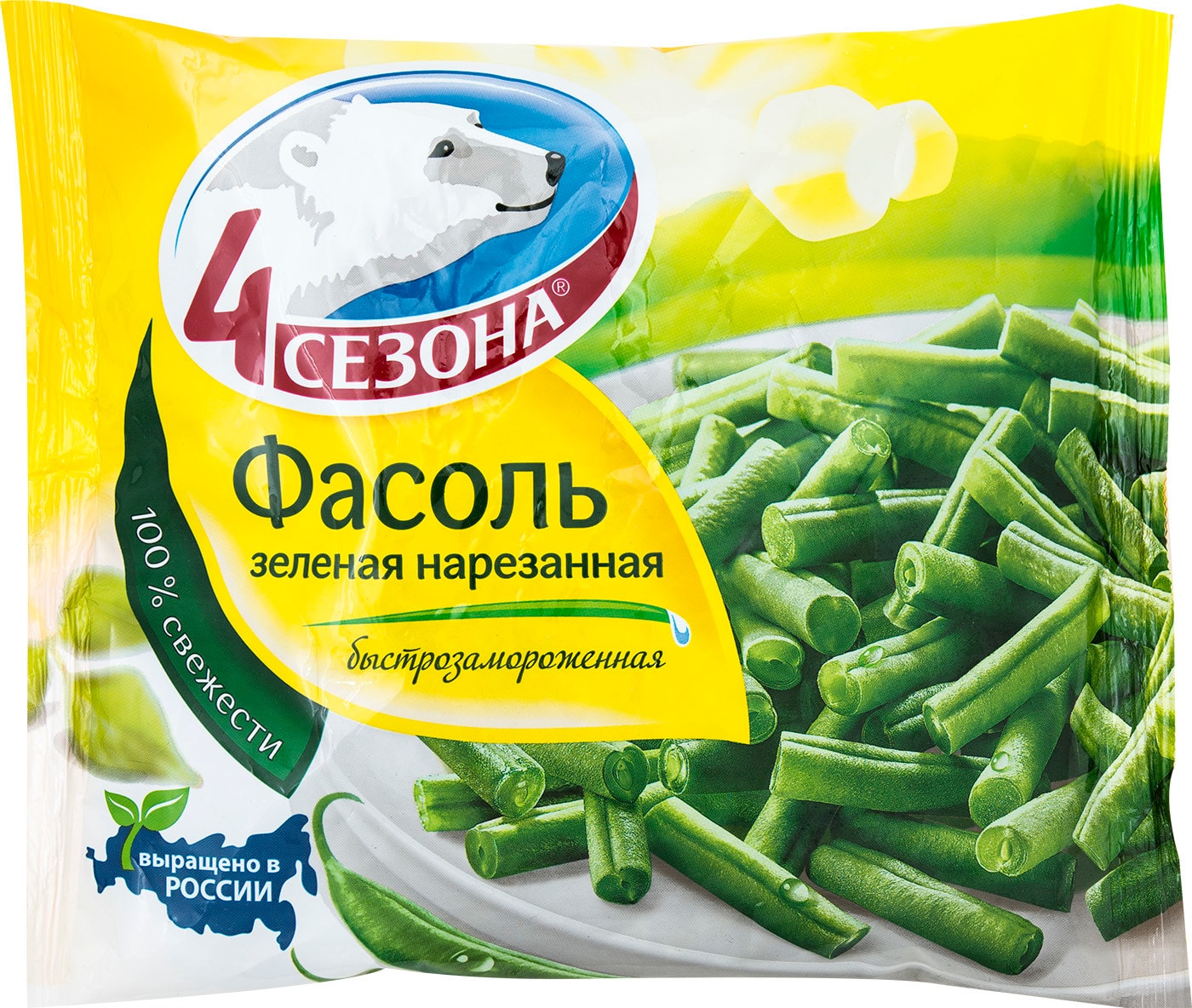 Изображение товара Фасоль стручковая 4 Сезона резаная быстрозамороженная 400г