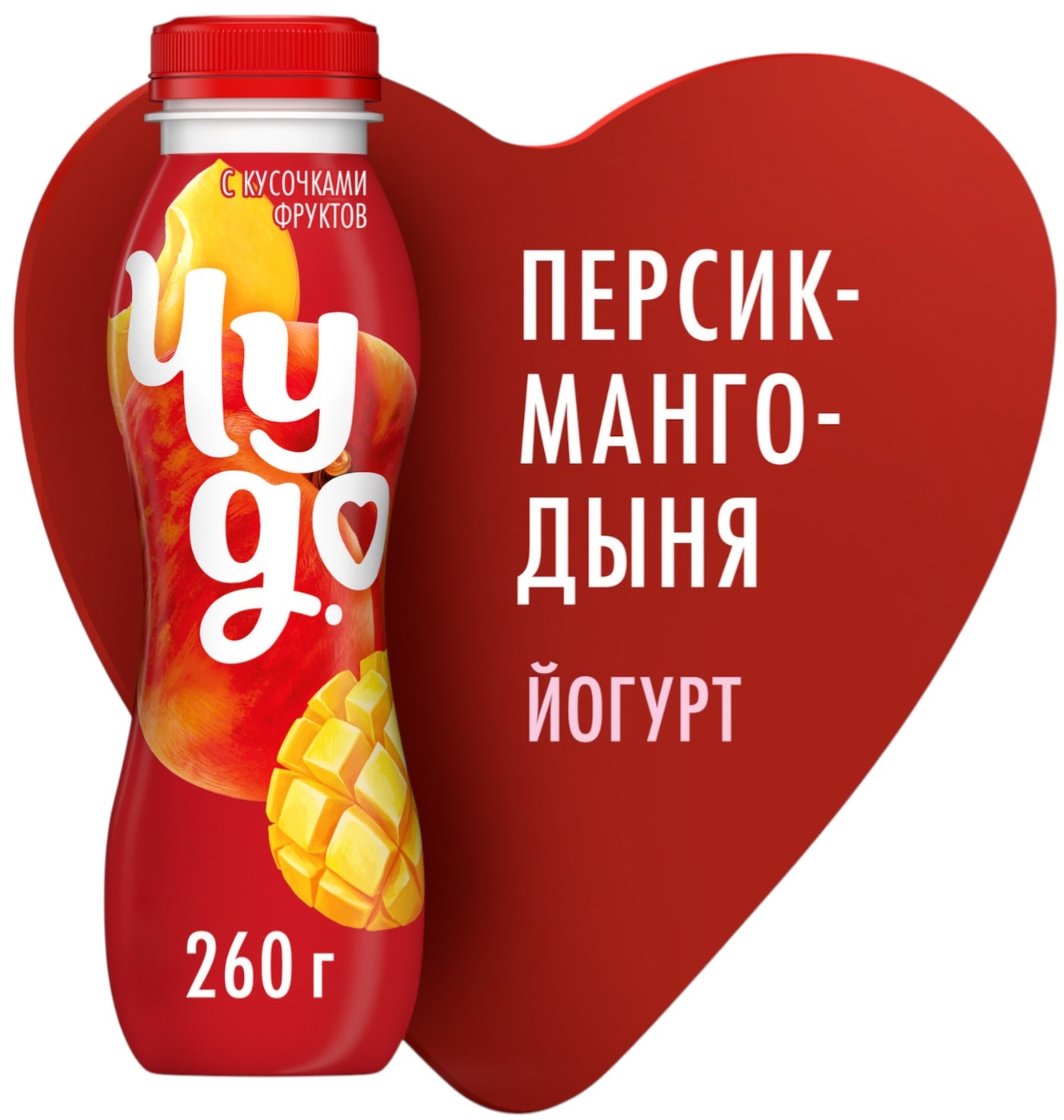 Изображение товара Йогурт питьевой Чудо Персик-Манго-Дыня 1.9% 260г