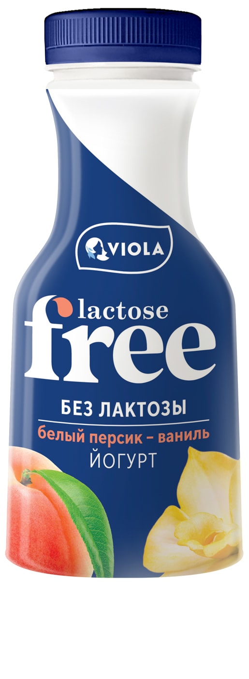 Изображение товара Йогурт питьевой Viola Lactose Free Белый персик-Ваниль 1.1% 270г