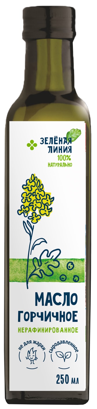 Изображение товара Масло горчичное нерафинированное Зеленая линия 250 мл