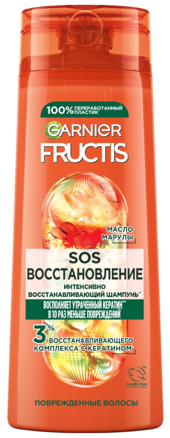 Изображение товара Шампунь Garnier Fructis SOS Восстановление 400 мл для поврежденных волос